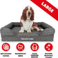 The Dog’s Bed, Large Grey Linen 36x27, Memory Foam, Pain Relief: Arthritis, Hip & Elbow Dysplasia, Post Surgery, Lameness, Supportive, Calming, Waterproof Washable Cover, Veterinary Approved