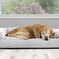 Furhaven Pillow Dog Bed for Large Dogs w/ Removable Bolsters & Washable Cover - Quilted Sofa - Silver Gray, Jumbo/XL