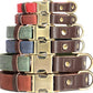 Didog Soft PU Leather Dog Collars for Medium Dogs,Classic Adjustable Dog Collars with Quick Release Metal Buckle,Easy Clean and Comfortable with Nylon Lining,Denim Blue,M Neck 13-19"