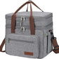 Maelstrom 23L Insulated Lunch Box For Men Women,Expandable Double Deck Lunch Cooler Bag,Lightweight Leakproof Tote Bag With Side Tissue Pocket,Gray