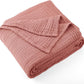 Carriediosa 100% Cotton Muslin Throw Blanket 90" X 90" Queen Size，4-Layers Summer Gauze Throws for Bed Couch，Soft Lightweight Breathable Linen Blankets Bedspread for Adults All Season，Mauve