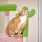 Yaheetech Cactus Cat Tree, 42in Cat Tower for Indoor Cats, Multi Level Kitten Condo Scratching Post, Pet Activity Center Furniture w/Ball, Plush Perch, Platform, Basket, Pink/Green