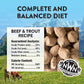 Northwest Naturals Freeze-Dried Beef & Trout Cat & Kitten Food, Bite-Sized Nibbles, Healthy, Limited, Human-Grade Ingredients, All-Natural, High-Protein Raw Diet, Complete & Balanced, Grain-Free 11 oz