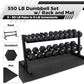 WF Athletic Supply Rubber Coated Hex Dumbbell Set, Multiple Choices Available - Dumbbells with Rack Stand and Mat, or Dumbbells Only (200/550/1200/2100/3000 LB)