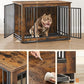 Feandrea Dog Crate Furniture, 38 Inches Dog Kennel for Dogs up to 70 lb, with Removable Tray, Heavy-Duty Dog Cage End Table, Double Doors Dog House, Rustic Brown UPFC013X01