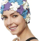BEEMO Floral Petal Ladies Bathing Swim Cap Women Retro Swim Hat Long/Short Hair