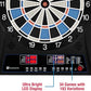 MD Sports Dartboard Cabinet Multiple Styles Electronic Dartboard With Digital X/O Cricket Scorekeeping and Dart Set, Perfect for Cricket Games