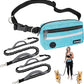 PetAmi Hands Free Dog Leash, Dog Running Leash Belt for Walking Jogging, Dog Waist Zipper Pouch Fanny Pack with Poop Bag Dispenser, Dual Padded Handle Bungee Leash for Small Medium Large Dogs, Double