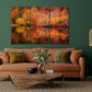 Nature Wall Art Prints - Ocean Forest Mountain Lake Canvas Landscapes - Small to Extra Large Living Room Bedroom Kitchen Bathroom Décor (Autumn Forest with Lake, 31L" x 47W" - 3 Panels)