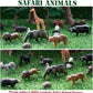 Toymany 14PCS 1-2" Tiny Jungle Animal Figures Toy, Realistic Mini Jungle Zoo Animal Figurines Cake Topper Toy Set, Easter Egg Christmas Birthday Gift Party Favor School Project for Kids Toddlers