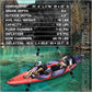 UPWELL 11'/14'6”Inflatable Kayak with Drop Stitch Floor and Accessories Including Kayak Seat with Thickened Cushion, Paddle, Fin, Repair Kits, Carry Bag and Hand Pump
