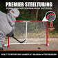 EALER Hockey Goal with Shooting Targets – 6′×4′ Portable Street & Ice Goal, Heavy-Duty 2″ Steel Frame, 11 Target Holes, Tear-Proof Fabric, Official Size, Easy Backyard Assembly