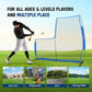 Yes4All Portable L-Screen Baseball 7x7ft with 2 Baseballs, Rubber Wheels - L Screen Baseball for Batting Cage, Protective Pitching Screen Net Double Layers, Carry Bag Included