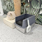 Litter Box with Lid, Stainless Steel Litter Box, 12" Metal Litter Pan High Sides, Small Litter Tray for Kittens, Cat Litter Tray Covered Grey, Easy Clean