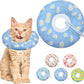 Cat Cone Collar Soft, Adjustable Cat Recovery Collar Kitten Cones to Stop Licking, Cute Donut E Collar After Surgery, Anti-Lick Wound Healing Elizabethan Collar for Kitten (Blue Daisy, Small)