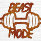 Beast Mode Metal Sign | Metal Home Gym Sign | Fitness Sign | Fitness Quote | Motivation Decor | Workout Decor Sign | Gym Wall Art | Weightlifting | Crossfit Sign | Boyfriend Gift
