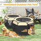 EighteenTek 2-in-1 Pop Up Cat Playpen XLarge, Dog Puppy Pet Playpen, Indoor Outdoor Cats Enclosed, Cat Tent House Crate Cage, Portable & Foldable Playpen for Kittens(No Divider, Unified Space)