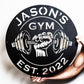 Custom Metal Dumbbell Gym Name Sign, Weightlifting Workout Room Wall Art, Personalized Home Gym Sign, Custom Gym Decor, Workout Garage