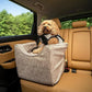 Snoozer Dog Car Seat: Lookout I Dog Booster Car Seat for Dogs Small 5-15 lbs, Size: Small, Fabric: Merlin Linen, Pet Car Seat to Alleviate Car Sickness for Dogs, Removable Machine Washable Cover