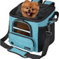 PetAmi Dog Bike Basket, Soft-Sided Ventilated Dog Bike Carrier Backpack, Pet Bicycle Basket for Bike Handlebar, Small Medium Puppy Cat Kitten Car Booster Seat with Safety Strap, Max 18 lbs, Blue