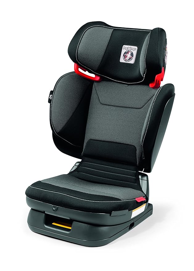 Peg Perego Viaggio Flex 120 Booster, 4D Total Adjust for Safety & Comfort, No Armrests, Compact Fold for Travel, 40-120 lbs, Made in Italy, Crystal Black (Black)