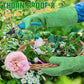 HANDLANDY Leather Gardening Gloves, Thorn Proof Long Gauntlet Heavy Duty Garden Gloves, Elbow Length Rose Pruning Weeding Yard Glove (Large, Green)