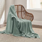 Bedsure 100% Cotton Blanket Twin XL Size for College Dorm - Breathable and Soft, Waffle Weave Twin Blanket for Summer, Dorm Room Essentials, Sage Green, 66x90 inches