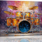 Music Wall Art Graffiti Musical Instruments Canvas Wall Decor Drum Pictures Painting Print Artwork Framed Decorations Gifts for Drummers Music Lover Studio Bar Musician Home Bedroom Living Room 12"x16"