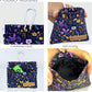 Dog Treat Pouch, Pocket Sized Pet Training Pouch, Cotton Fabric, Hand Free Purple Flower Dog Walking Bag with Carabiner, Self-Closing Pet Feed Snack Reward, for Puppy Travel or Outdoor Use