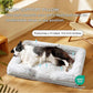 Bedsure Orthopedic Dog Beds Large Sized Dog - Washable Large Dog Cat Bed Waterproof, Comfort Dogs Couch Sofa with Washable Removable Cover, Pet Bed with Nonskid Bottom, Long Faux Fur-Misty Grey, 35"