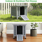 Coziwow Rabbit Hutch, Outdoor Cat House Weatherproof, Bunny Cage Indoor with Openable, Portable Small Animals Shelters with Nonslip Ramp for Hideout Rabbits/Feral Cats/Chicken/Duck/Small Animals-Gray