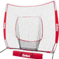 ZELUS Baseball Net 7 ft x7 ft, Softball Hitting & Pitching with Carry Bag, Ground Stakes, Portable Backstop & Bow Frame, Training Equipment for All Ages