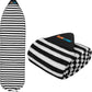 SUN CUBE Surfboard Sock Cover, Protective Surf Bag for Surfing Board, Light Stretchy Surfbag Sleeve for Longboard, Hybrid (8'6'', Black White)