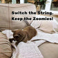 Replacement Strings for Cat Wand Toy - 3-Pieces - Chew-Proof Metal Wire and 2 Durable Paracord Strings - Heavy Chewers Pack Cat Wand Toy Refill Strings with Universal Clasps for All Lures