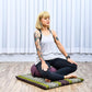 Leewadee Meditation Cushion Set – 1 Round Zafu Meditation Pillow and 1 Square Roll-Up Zabuton Meditation Mat, Pillows Bundle Filled with Kapok