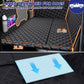 Dog Back Seat Extender for Truck, Hard Bottom Dog Car Seat Cover-Strong Support Waterproof Scratch-Proof Pet Hammock for Full Size F150/RAM1500/Silverado Crew Cab Pickup, Black with Orange