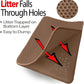 iPrimio Large Cat Litter Trapper Mat w/ Urine/Waterproof Layer - Larger Holes w/ Urine Puppy Pad Option - Cat Litter Mat, Light and Soft (Brown Color)