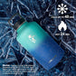 64 oz Water Bottle Insulated with Straw&3 Lids, Coolflask Half Gallon Water Jug Galaxy Large Metal Stainless Steel Vacuum Flask for Gym, Sports, Keep Cold 48H Hot 24H, Glacier Blue