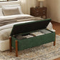 Storage Ottoman Bench, End of Bed Bench for Bedroom, 47" Boucle Upholstered Entryway Shoe Seat Benches, Holds up to 660 lb Storage Ottoman, Padded Blanket Chest Stool Foot Rest for Living Room Green