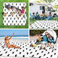 79''x79'' Extra Large Picnic Blankets, Waterproof Sandproof Foldable Outdoor Picnic Mat, Portable 3-Layer Fabric Beach Blanket for Camping, Park, Travel, Family Friends-Stylish Lightning Pattern