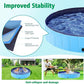 Yaheetech Foldable Dog Pools 63 x 12 Inches Collapsible Hard Plastic Pets Swimming Pool Portable Puppy Bath Tub Cat Shower Pet Wading Pool for Outdoor/Indoor w/Pet Repair Patches, Blue