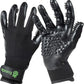 H HandsOn Pet Grooming Gloves - Patented #1 Ranked, Award Winning Shedding, Bathing, & Hair Remover Gloves - Gentle Brush for Cats, Dogs, and Horses (Black, Medium)