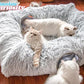 XxingSheep 4 Cave Shuttled XL Cat Tunnel Bed for Indoor Cats Peekaboo Toy Donut with Warm Mat