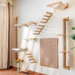 FUKUMARU Cat Hammock Wall Mounted, Kitty Beds and Perches, Wooden Cats Furniture, Stable Wall Shelves for Sleeping, Playing, Climbing, and Lounging
