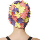BEEMO Floral Petal Ladies Bathing Swim Cap Women Retro Swim Hat Long/Short Hair