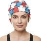 BEEMO Floral Petal Ladies Bathing Swim Cap Women Retro Swim Hat Long/Short Hair