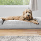 Furhaven Pillow Dog Bed for Large/Medium Dogs w/ Removable Bolsters & Washable Cover - Quilted Sofa - Silver Gray, Large