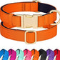 Didog Soft Padded Dog Collars for Medium Dogs, Colorful and Durable Dog Collar with Quick Release Buckle, Light and Breathable for Daily Walking, Orange, M
