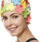 BEEMO Floral Petal Ladies Bathing Swim Cap Women Retro Swim Hat Long/Short Hair
