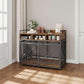 Dog Crate Furniture, 48" Heavy Duty Wooden Dog Crate End Table, XL Dog Kennel Furniture Large Breed, Decorative Dog Kennel Indoor with 3 Drawers & Steel Tubes 48" L x28 W x38 H (Rustic Brown)